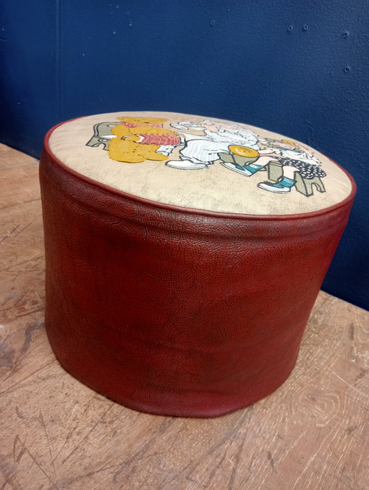 1950s leather Andy pandy stool