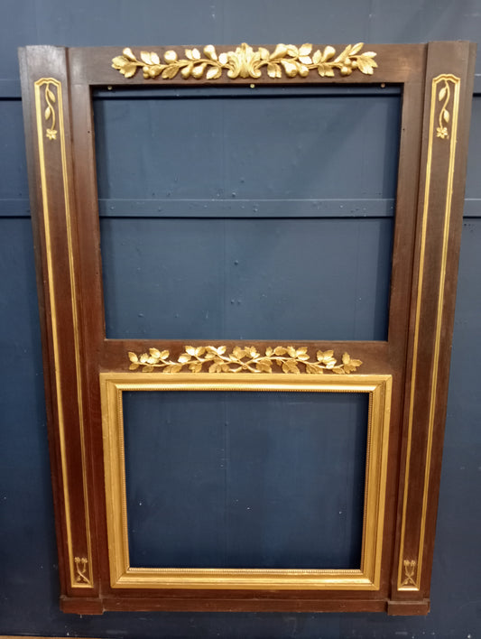 19th C large empire style painted guilt wood mirror