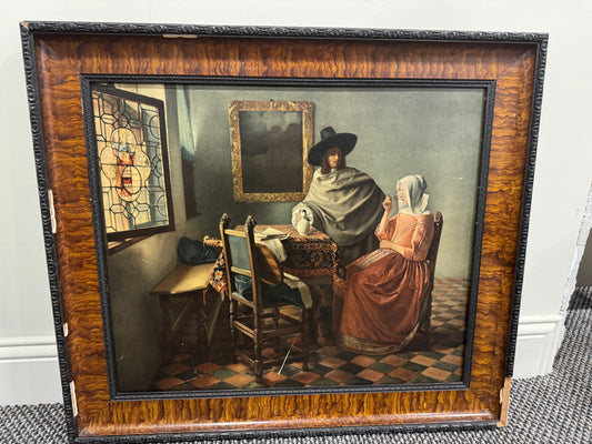 Black frame The glass of wine