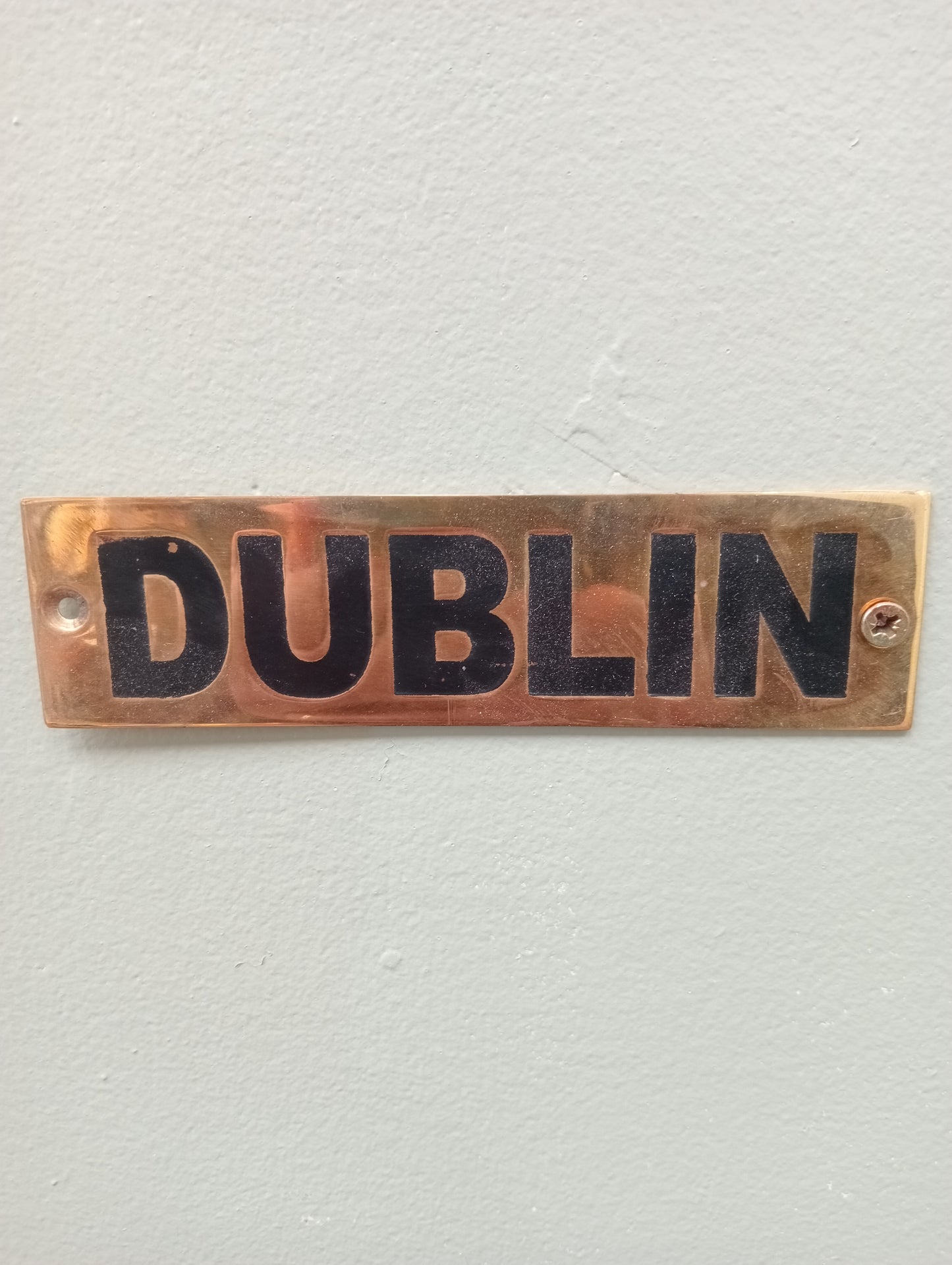 Dublin brass sign