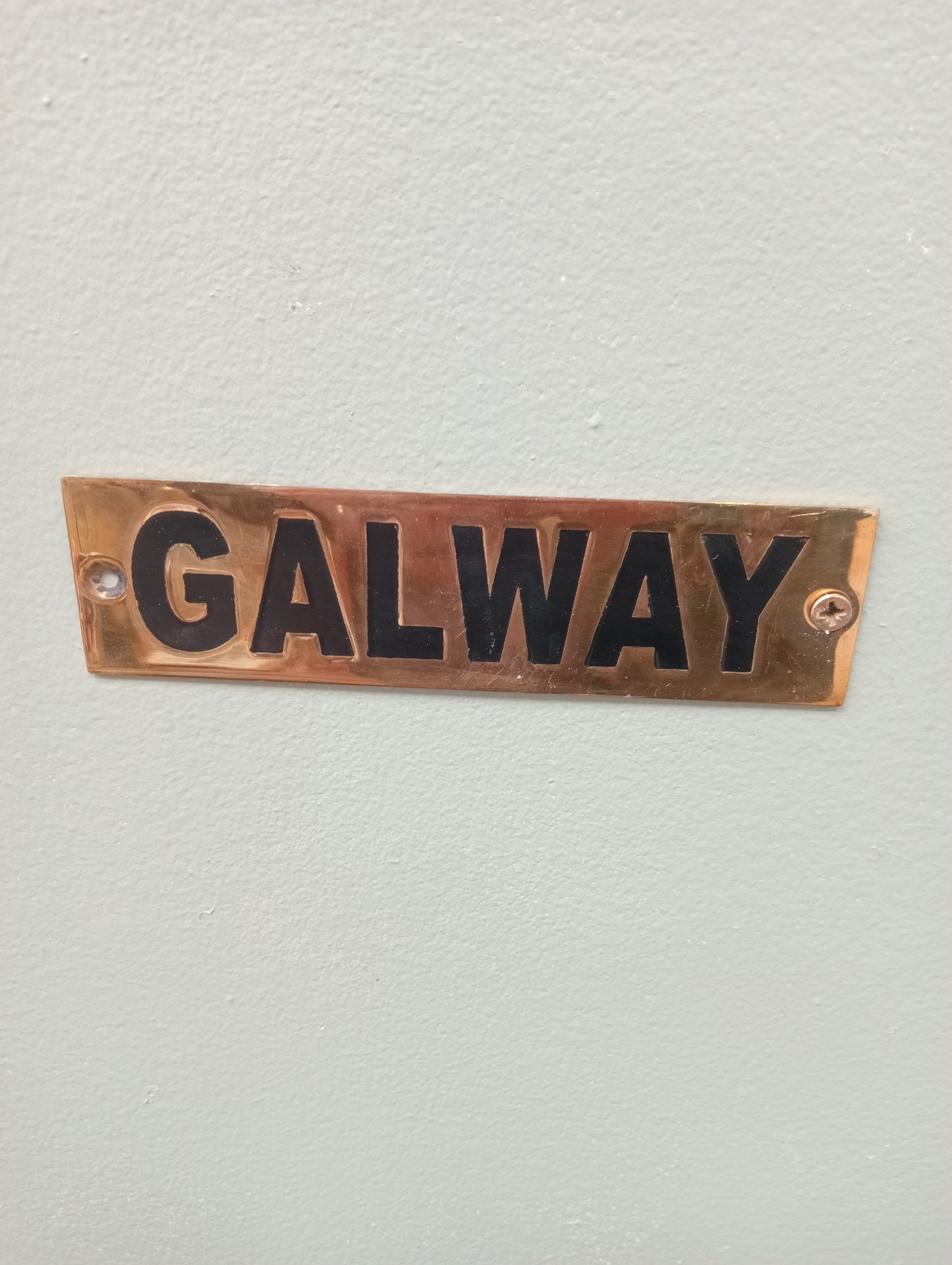 Galway brass sign