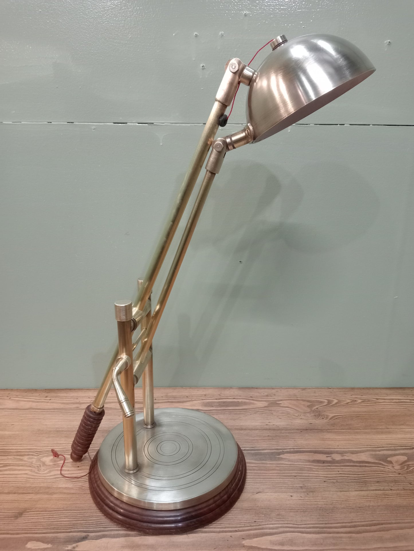 Brass angle poise table desk lamp