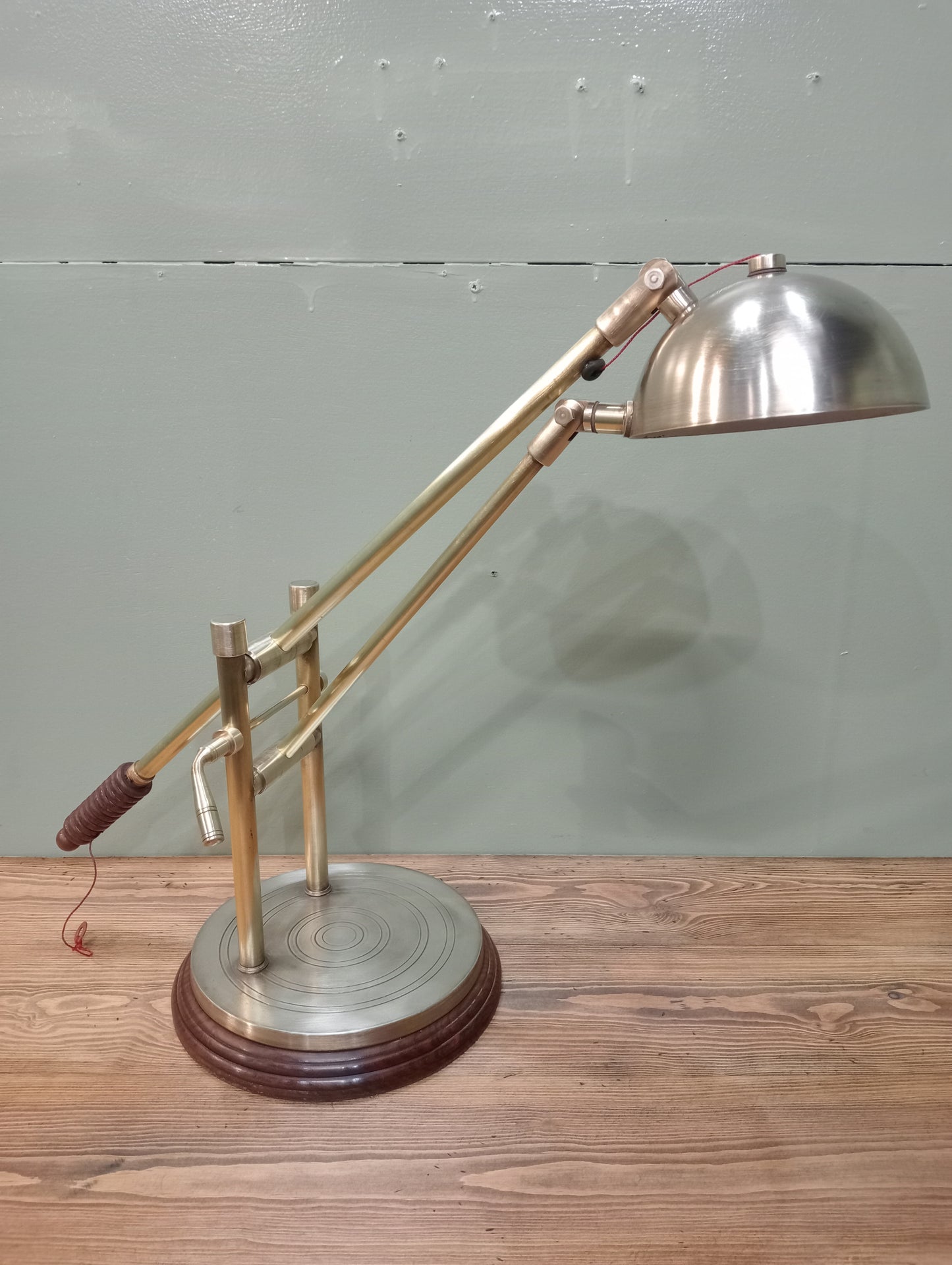 Brass angle poise table desk lamp