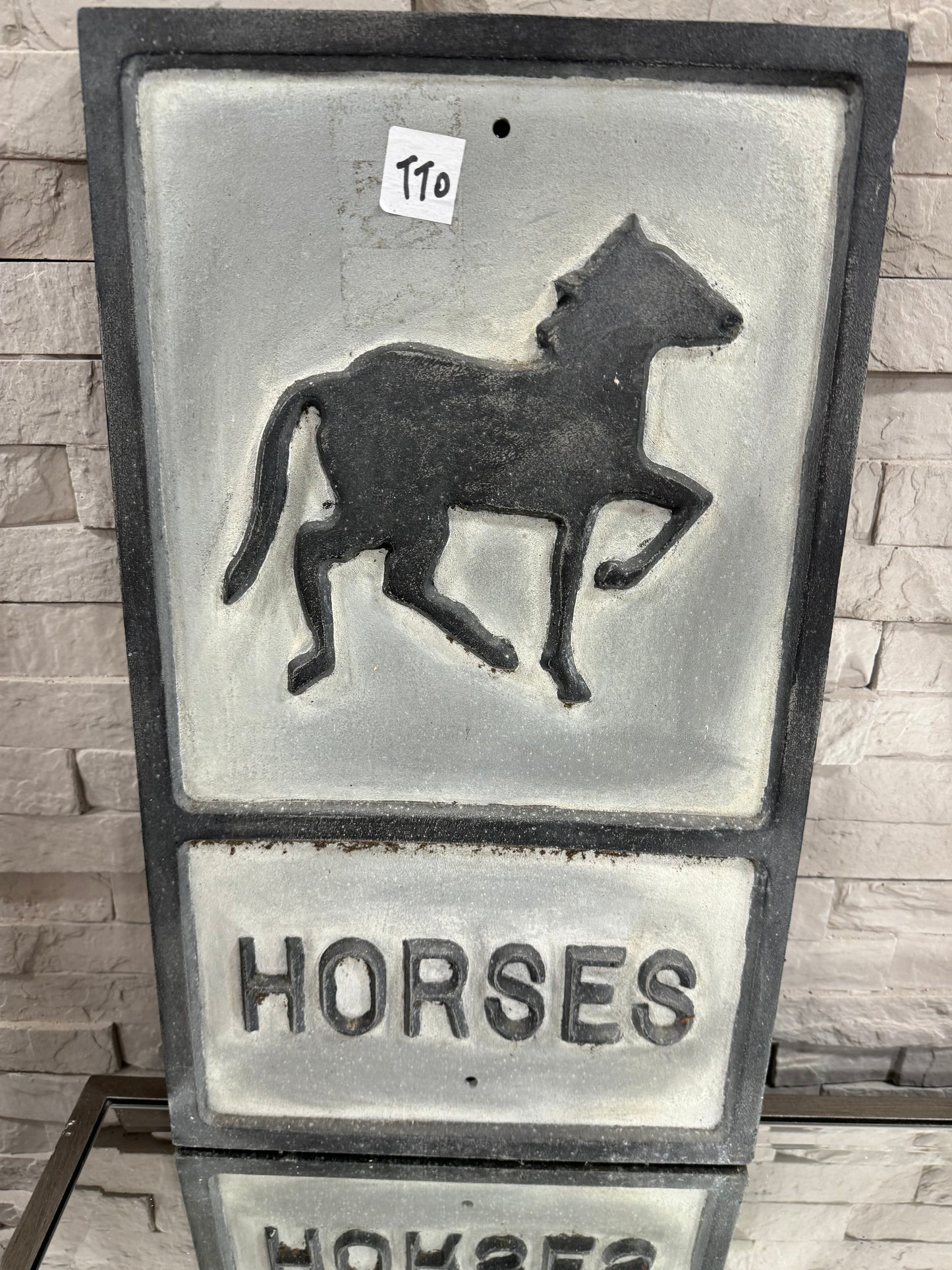 Cast iron Horses sign