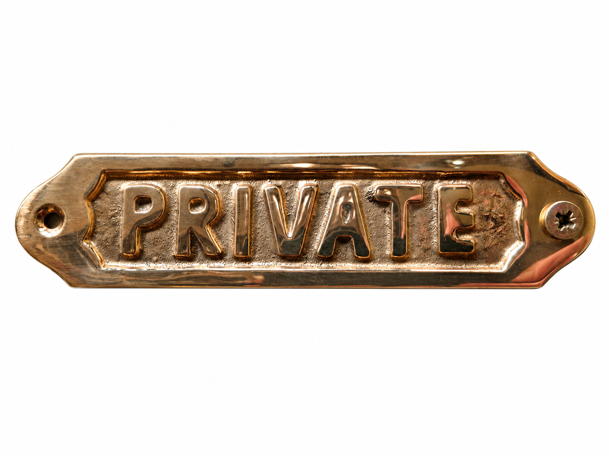Vintage Cast Brass “Private” Door Sign