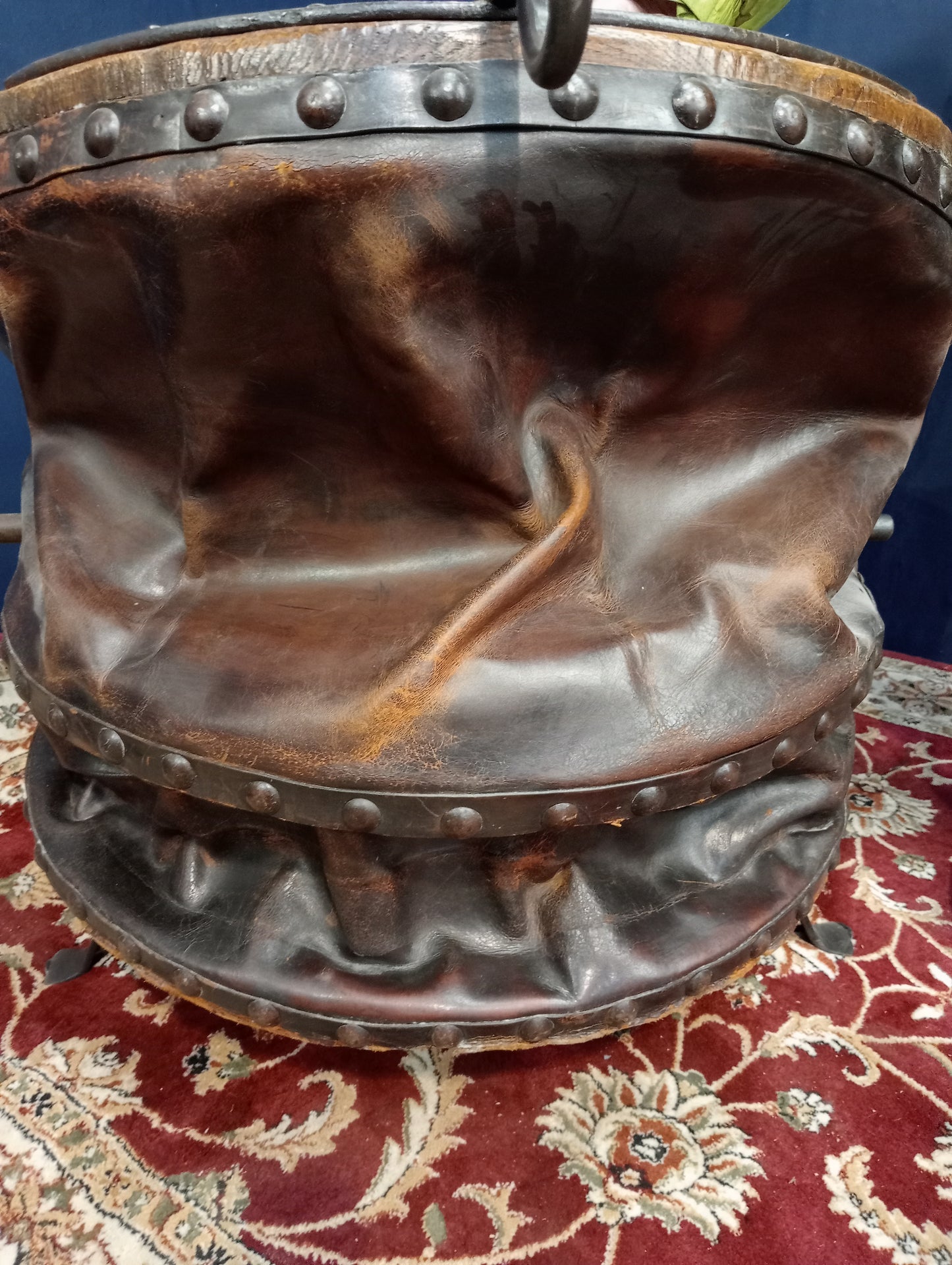 Coffe table in the form of a 19th C. blacksmiths bellows