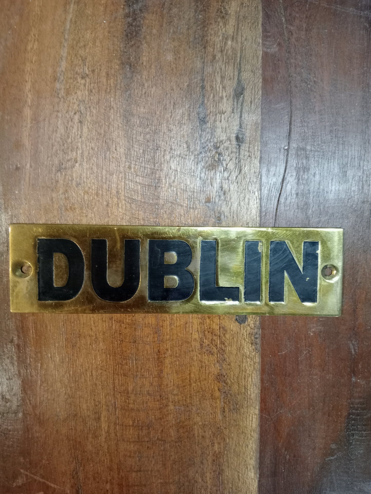 Dublin brass sign