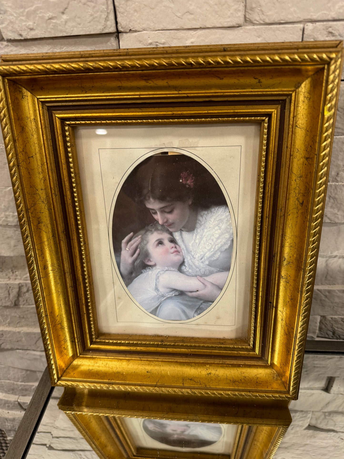 Gold gilt frame mother and child