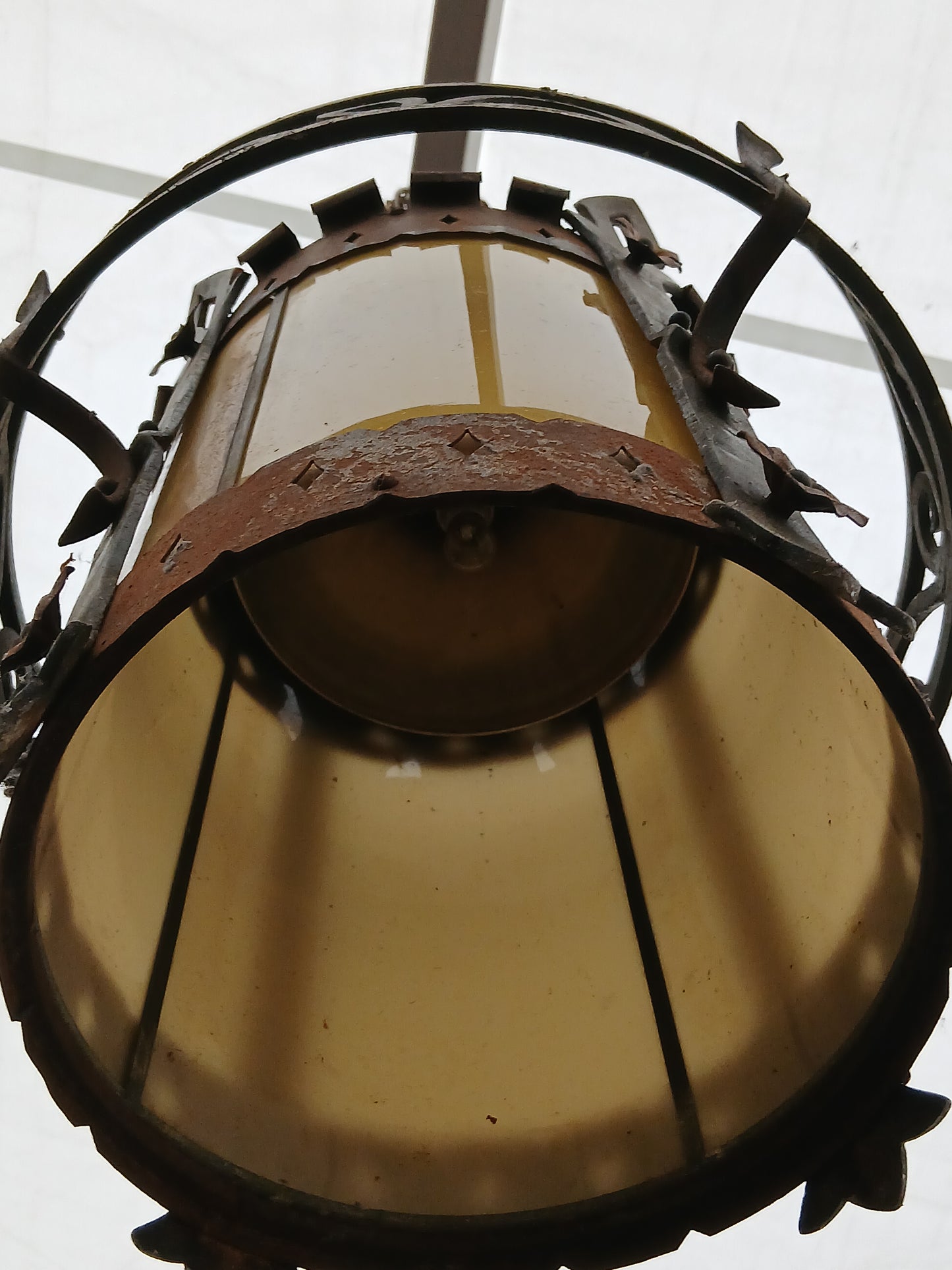Gothic revival lantern opaque glass