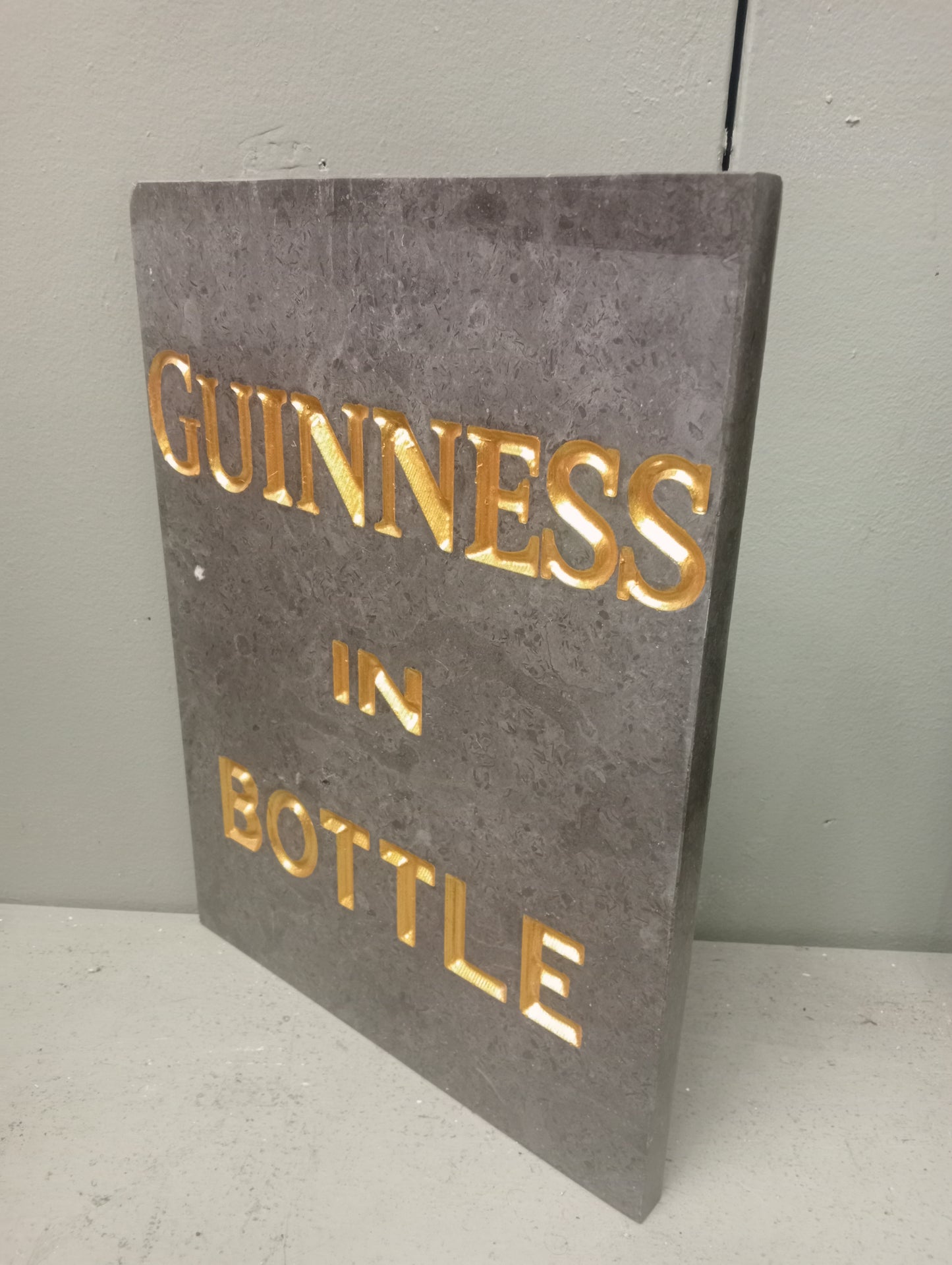 Guinness in bottle granite sign