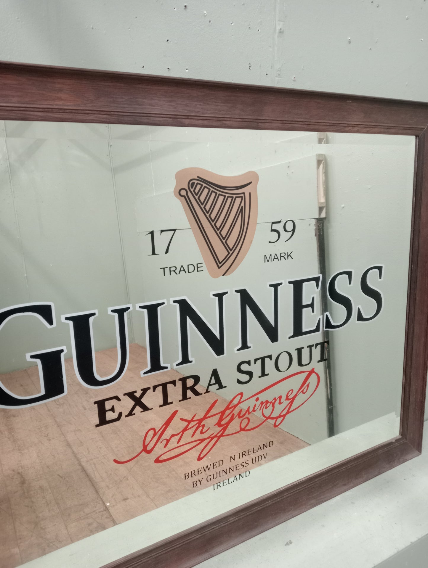 Guinness mirror bevelled glass