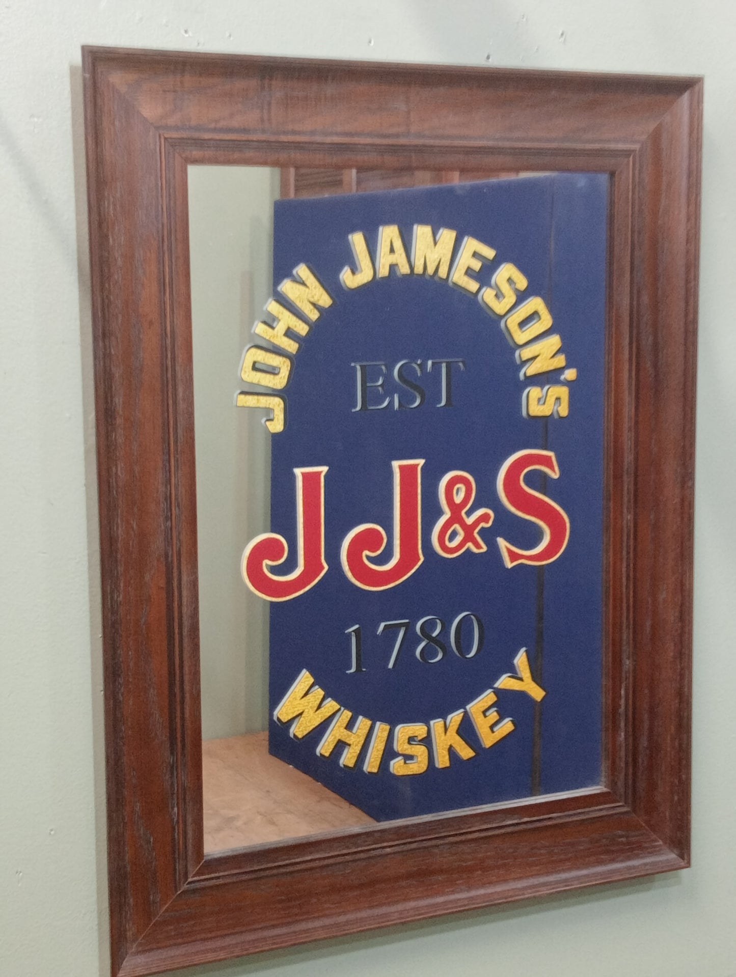 Jameson framed whisky mirror