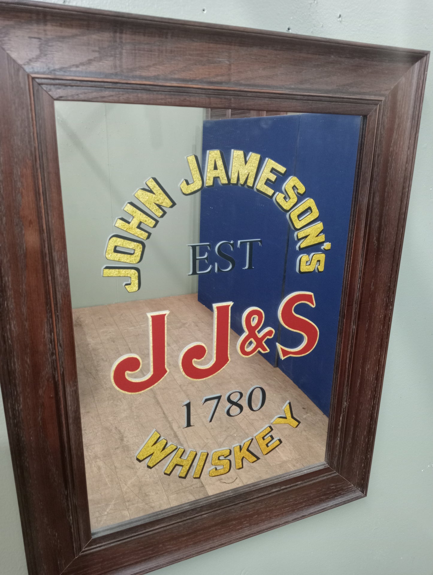 Jameson framed whisky mirror