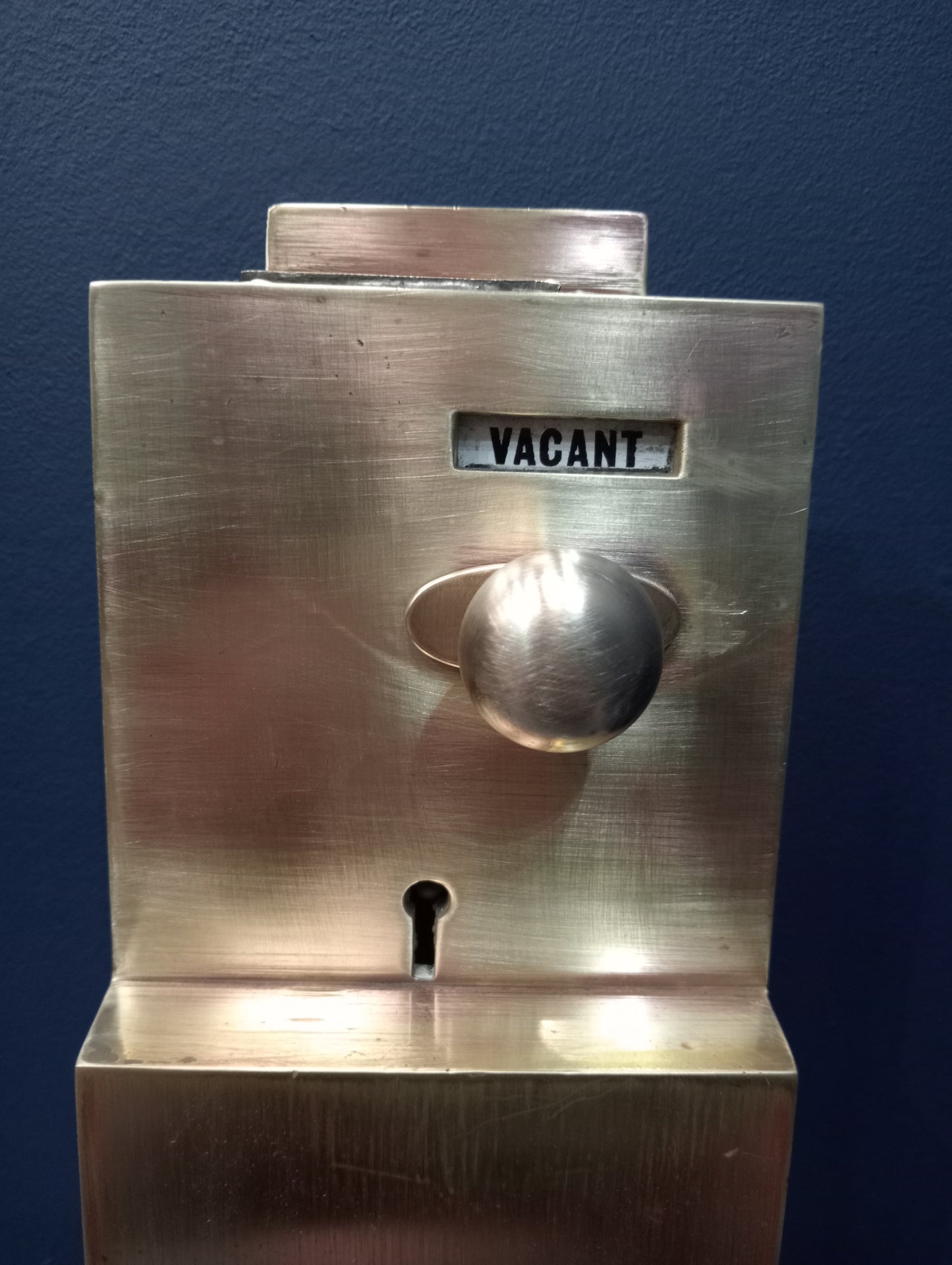 Large brass toilet door lock