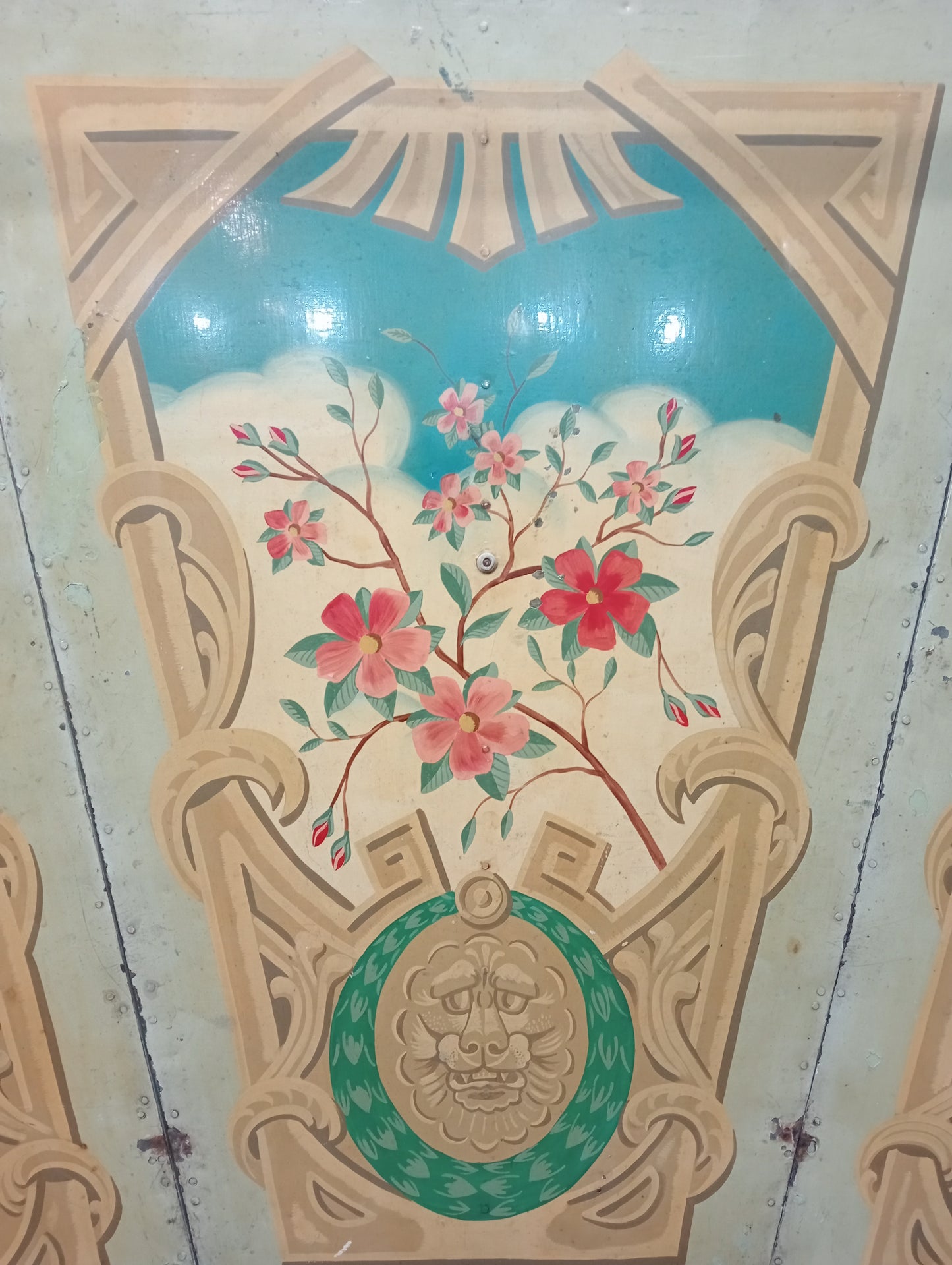 Lot of 3 carousel hand painted panels