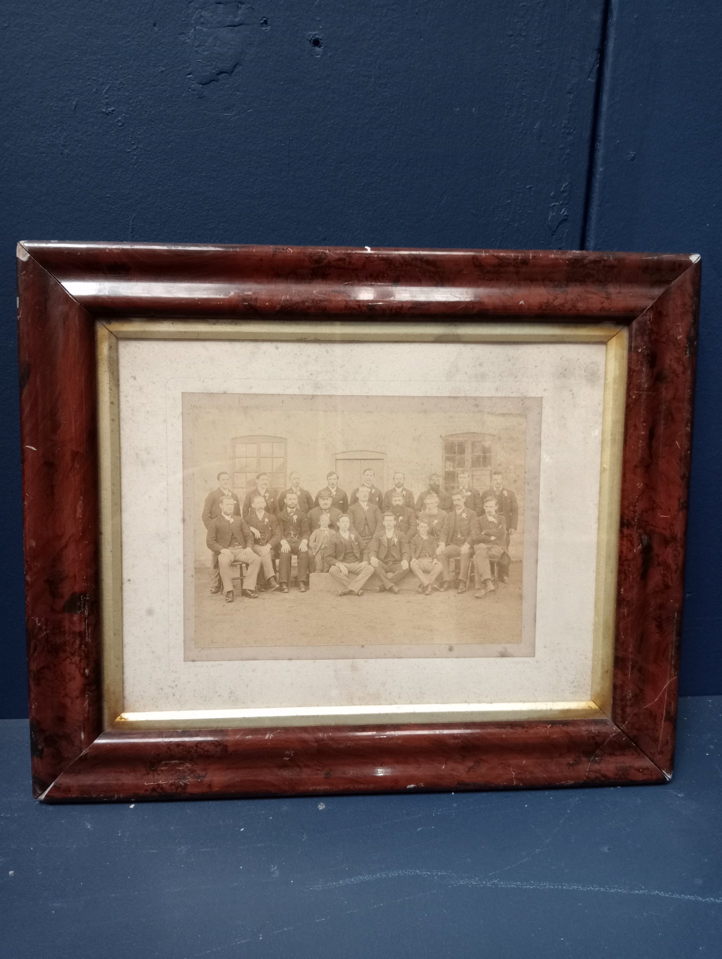 Mahogany and gilt picture