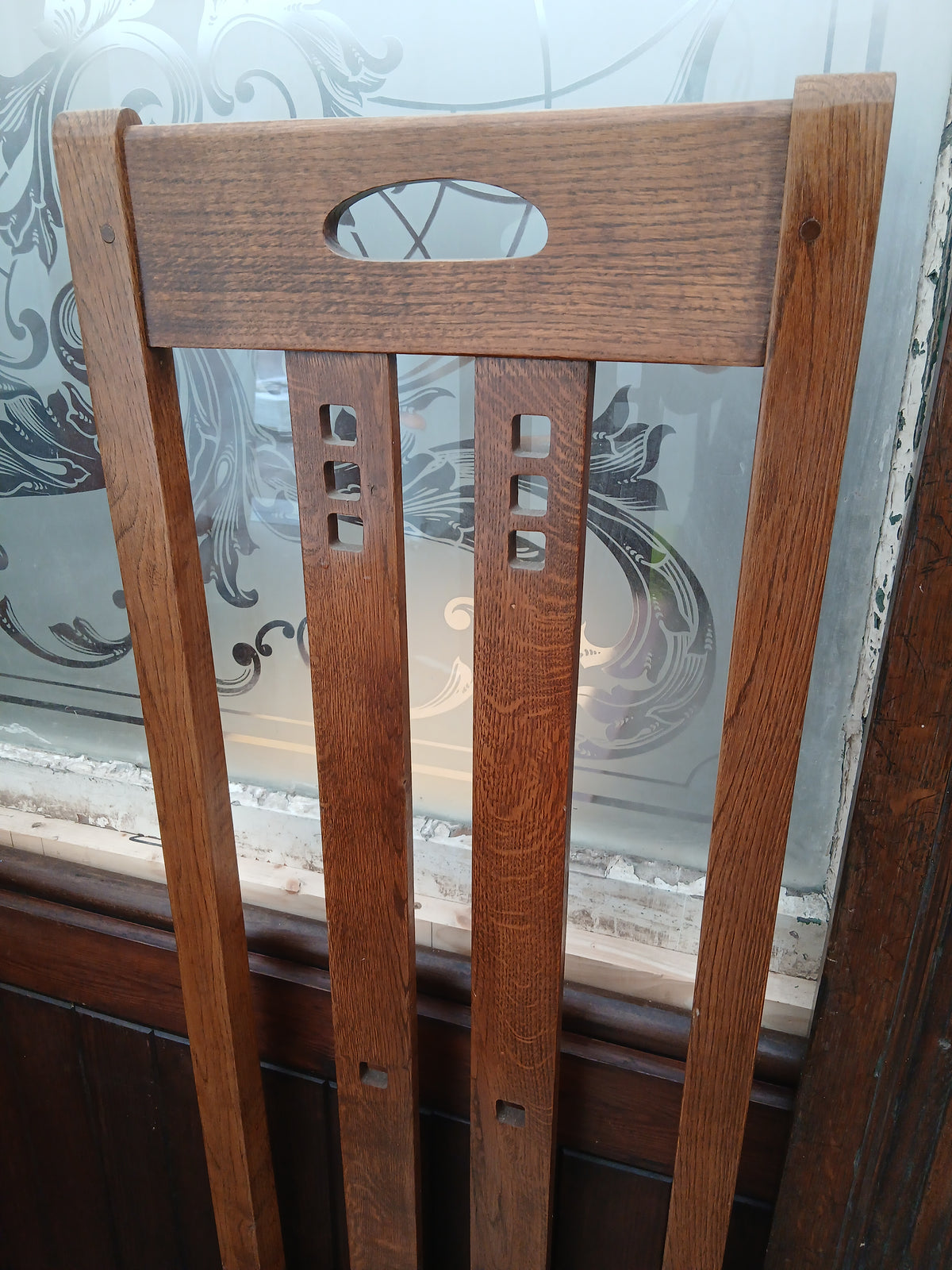 Pair of Mackintosh-Style High-Back Oak Chairs