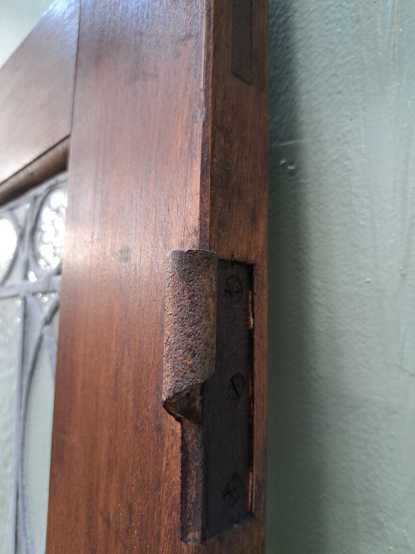 Pair of leaded glass doors
