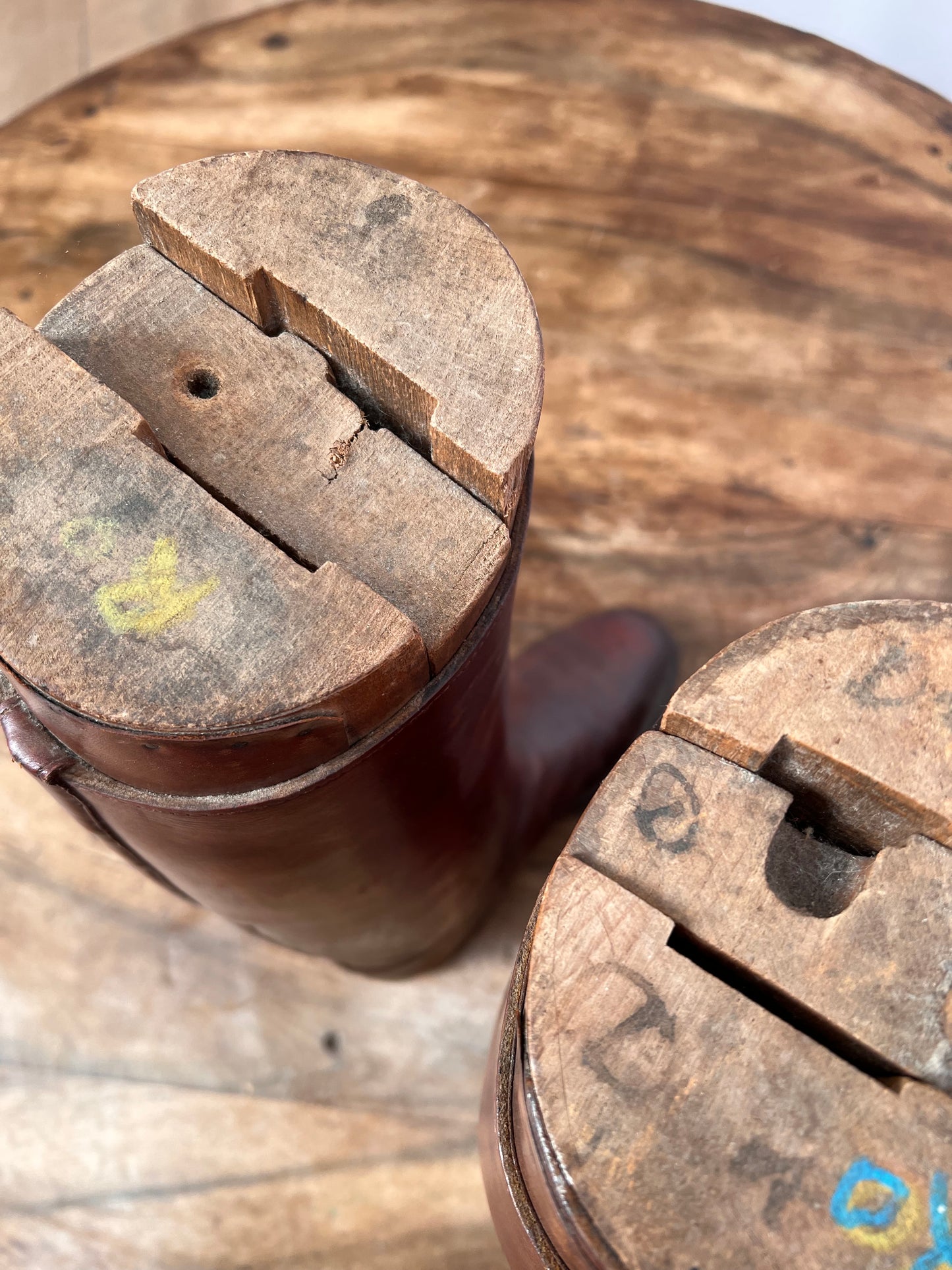 Pair of nice quality leather riding boots, complete with trees