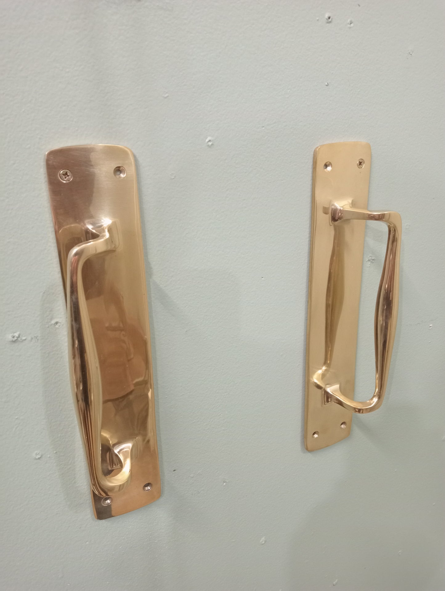 Pair of solid brass door handles