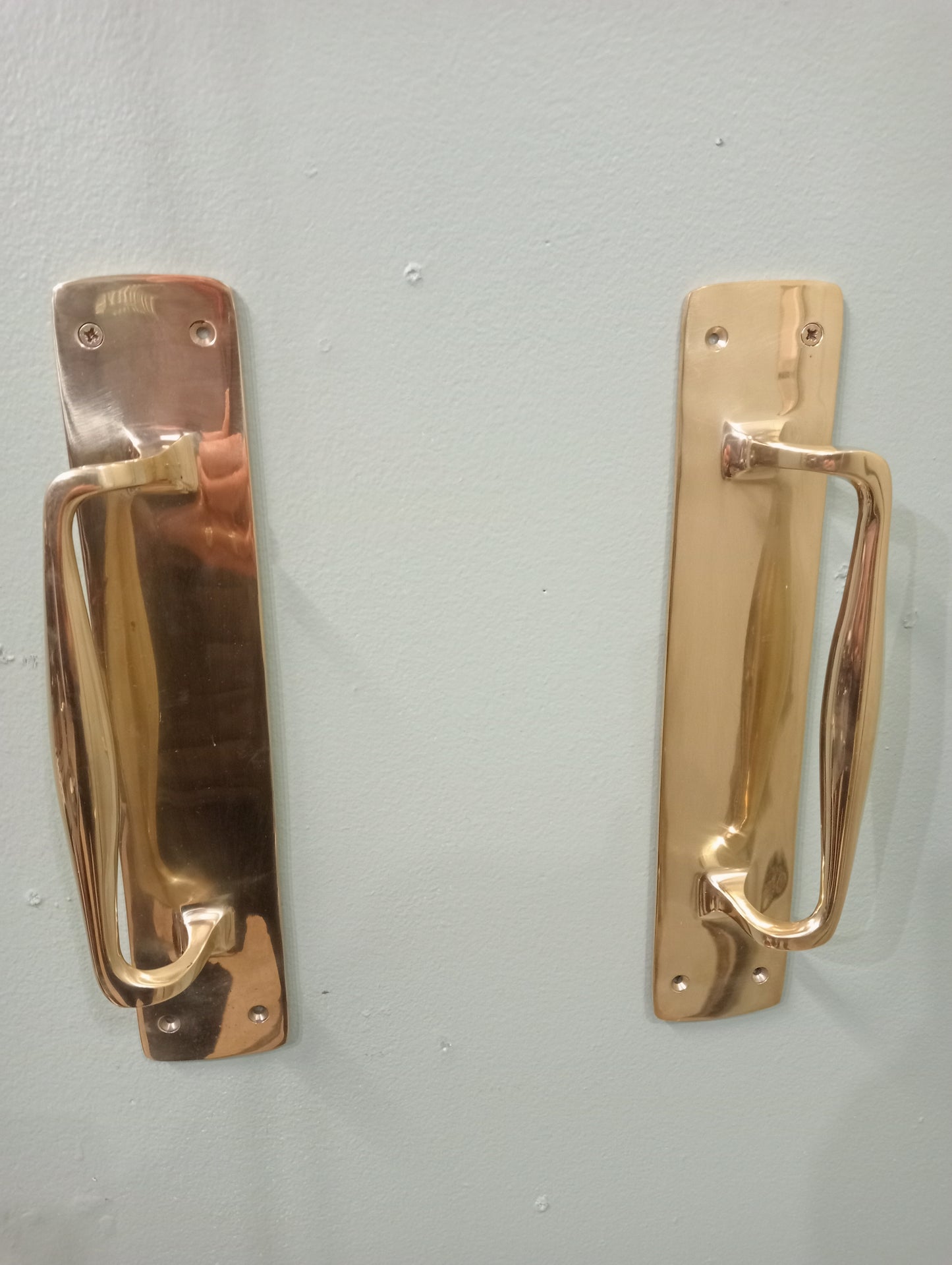 Pair of solid brass door handles