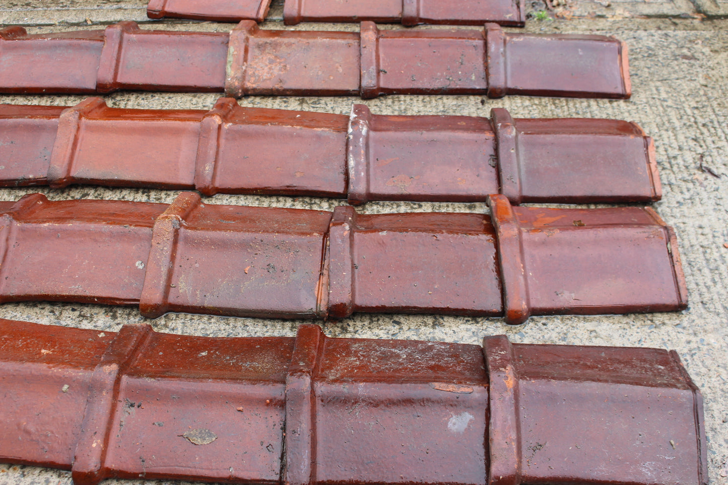 Terracotta glazed roof tiles