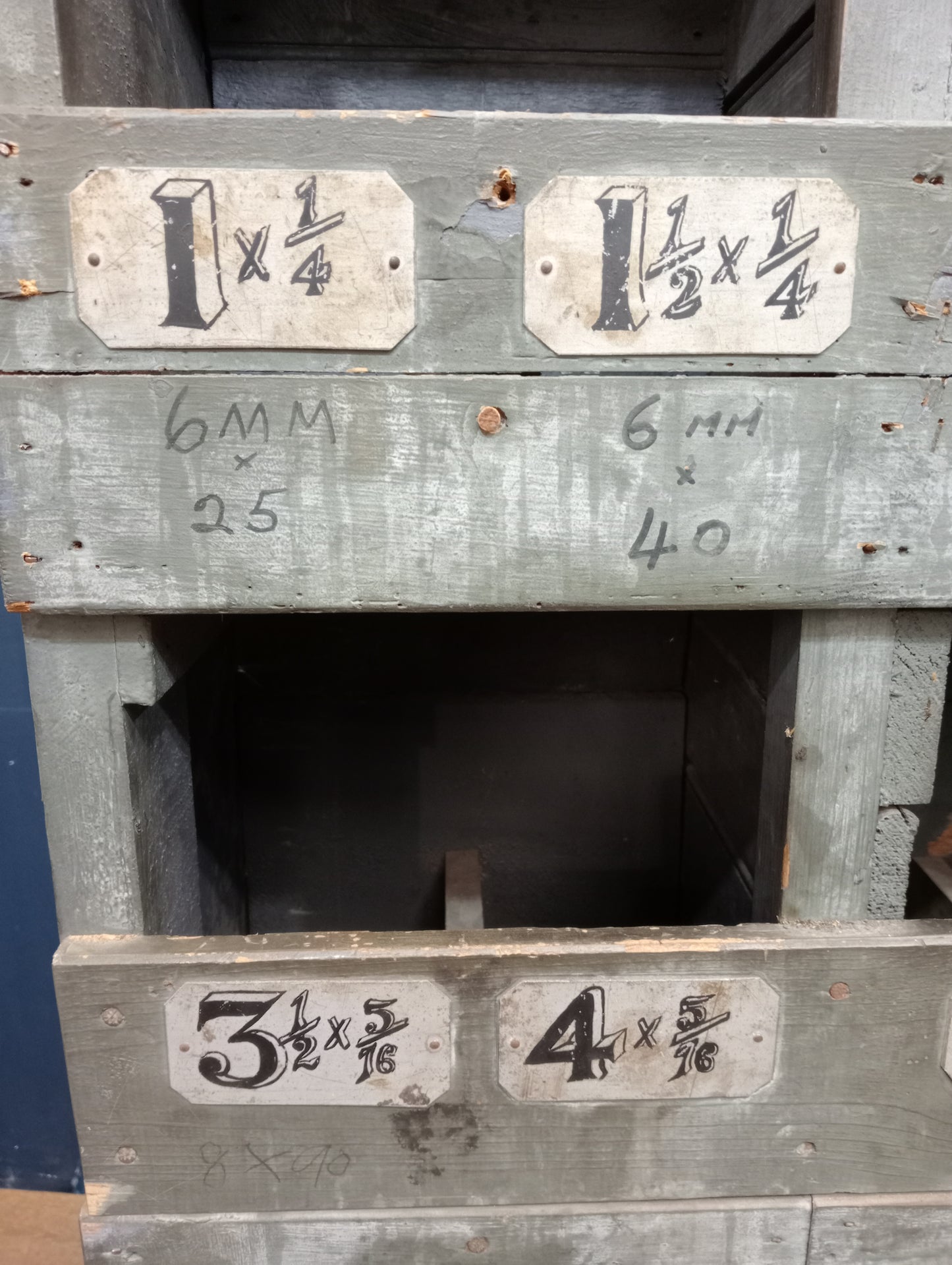 Vintage wooden double sided industrial pigeon hole storage unit