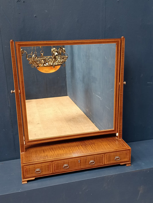 Walnut Edwardian 3 drawer toilet mirror