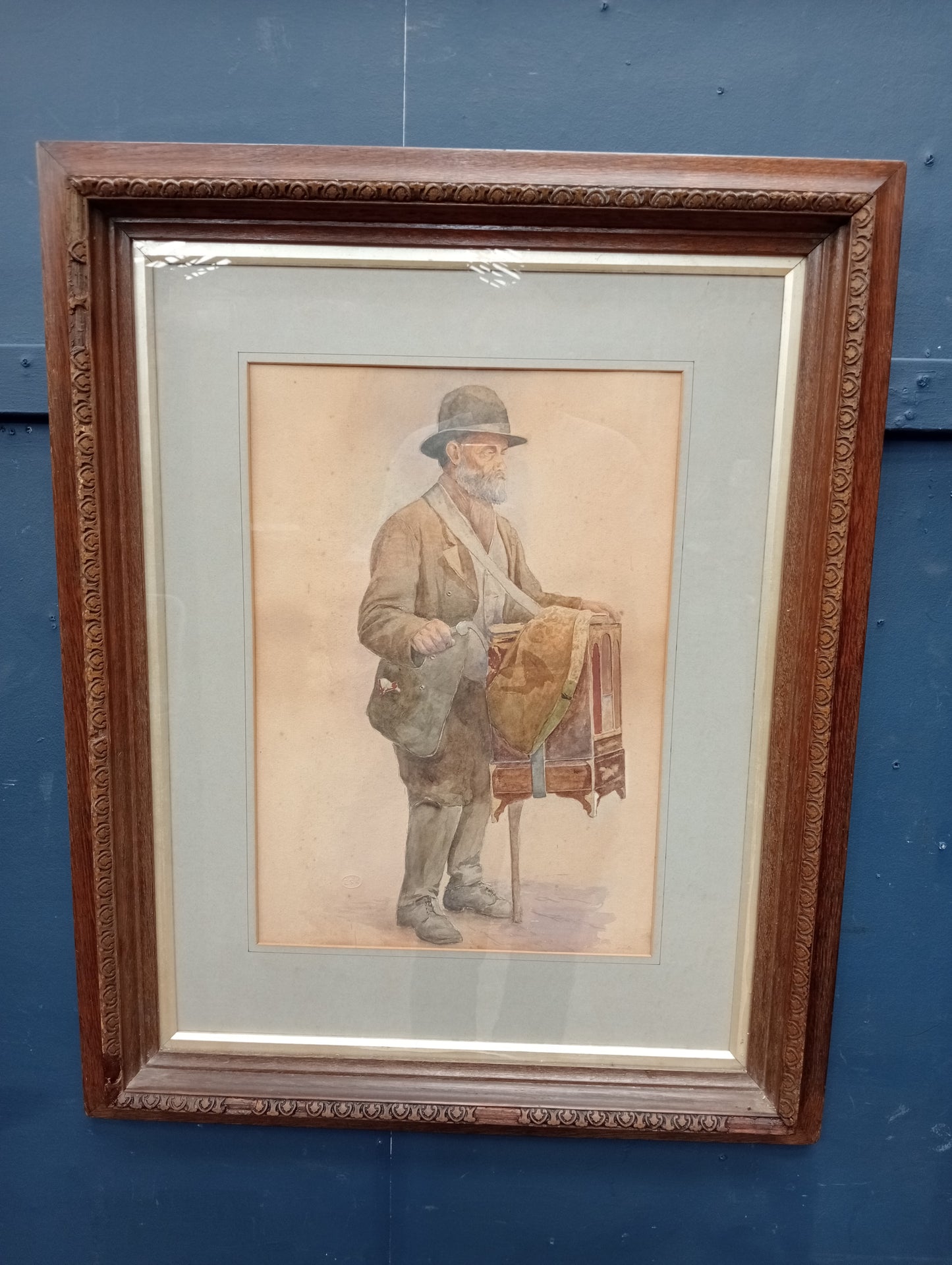 Watercolor of an oryan grindor oak frame