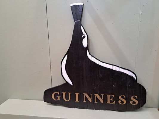 Wooden Guinness seal advertising board