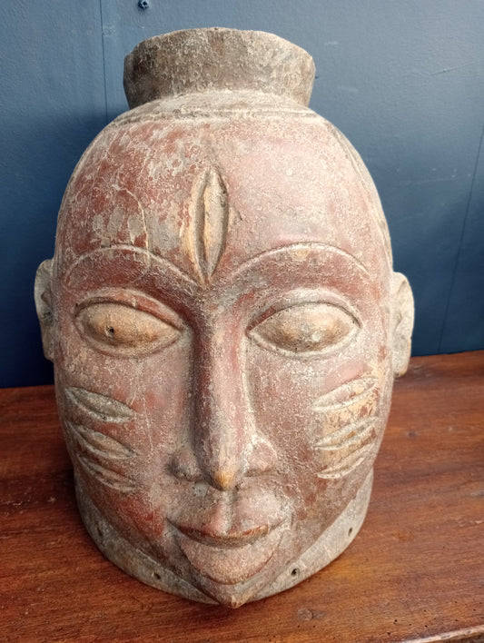 Wooden tribal bust ceremonial mask