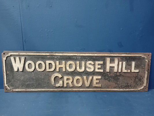 Woodhill house grove cast iron street sign