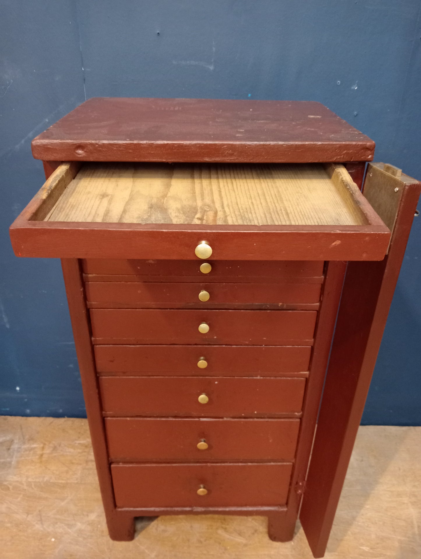 10 drawer pine specimen cabinet