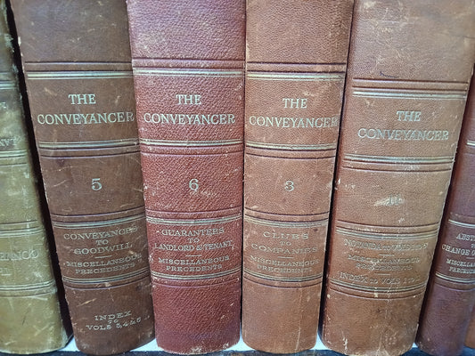 11 Irish conveyancer leather bound books