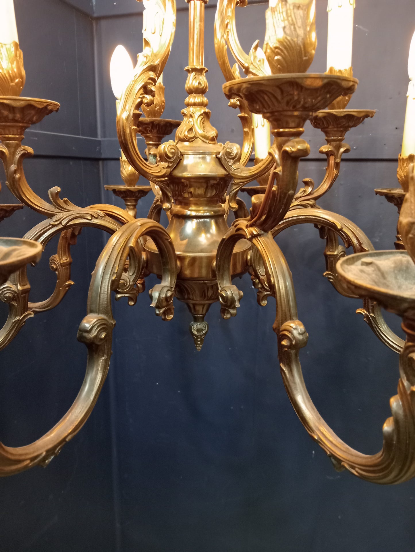 12 branch bronze chandelier