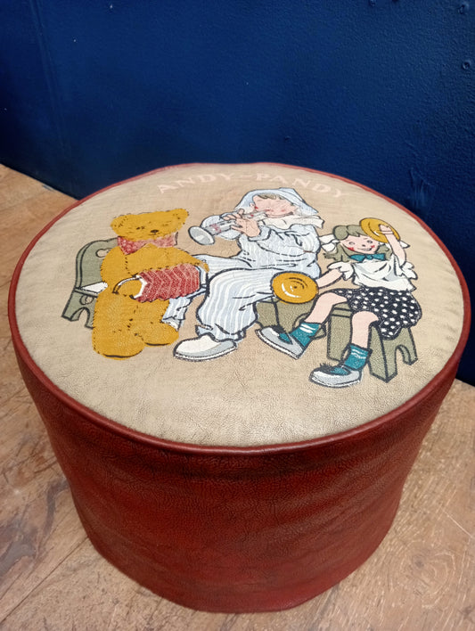 1950s leather Andy pandy stool