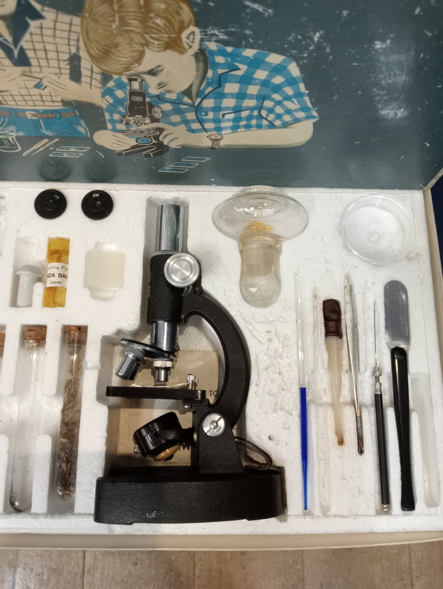 1960s Microscope set