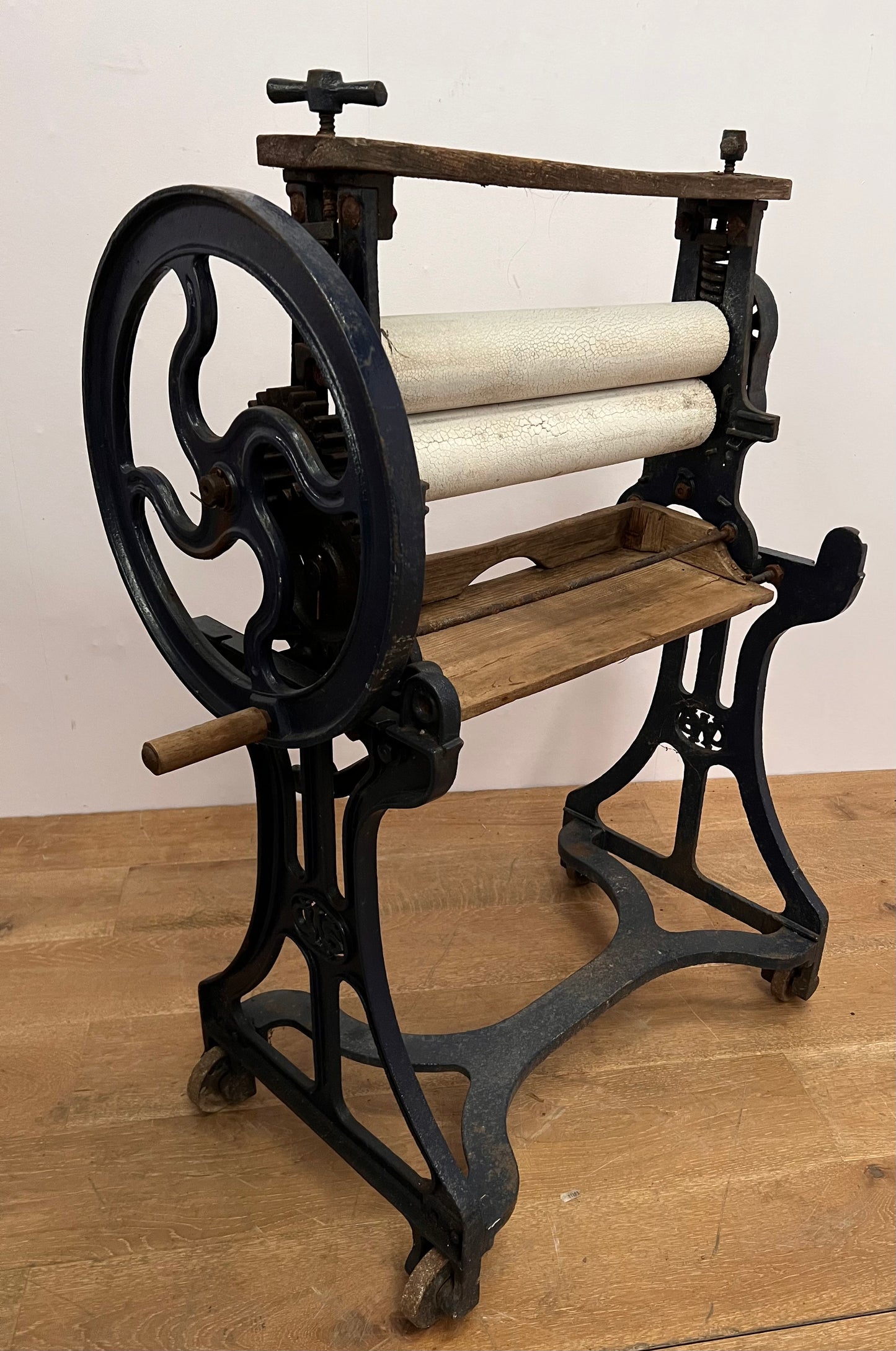 19th. C. cast iron clothes mangle- wringer