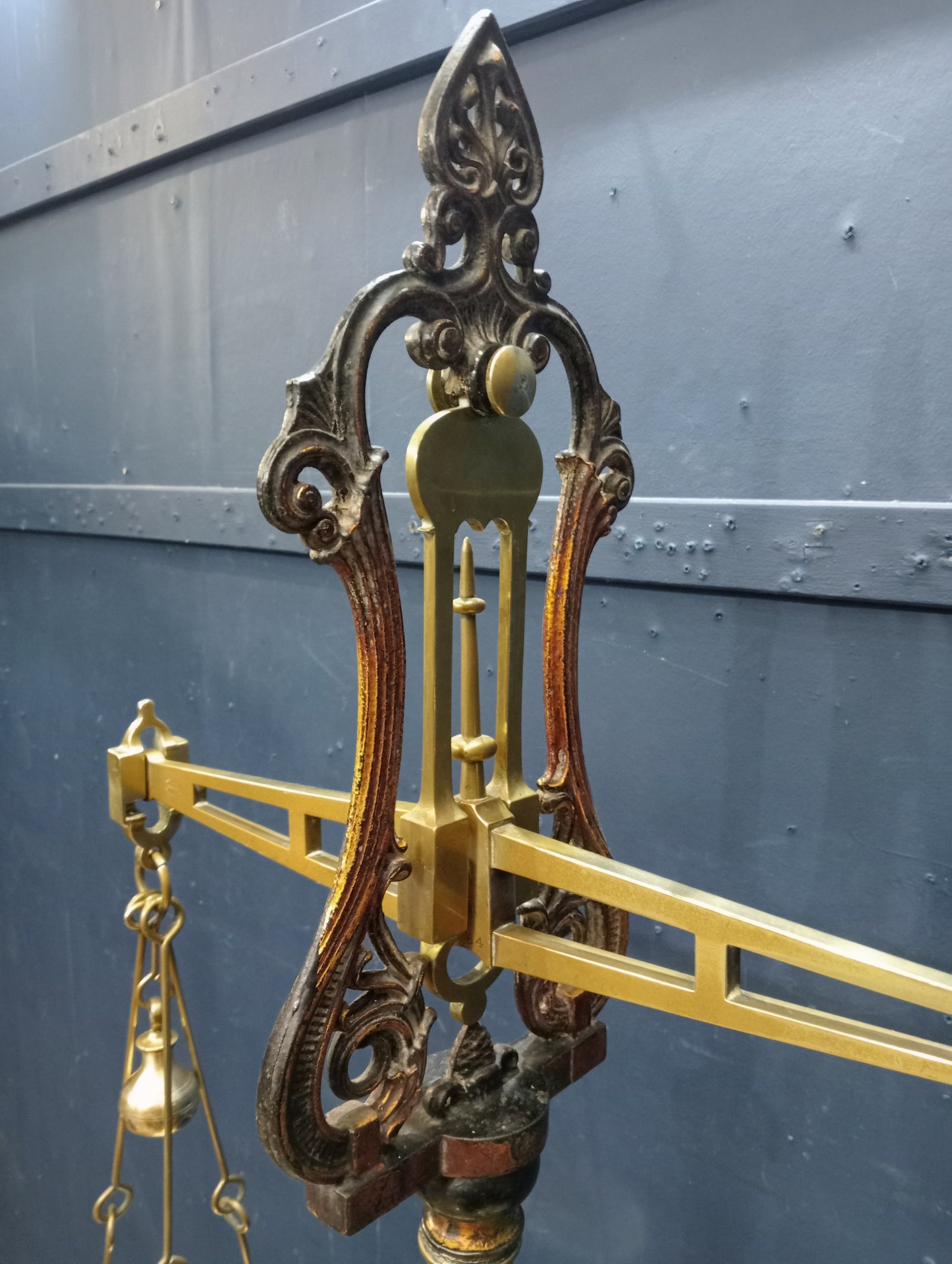 19th C. Cast and brass weighing scales