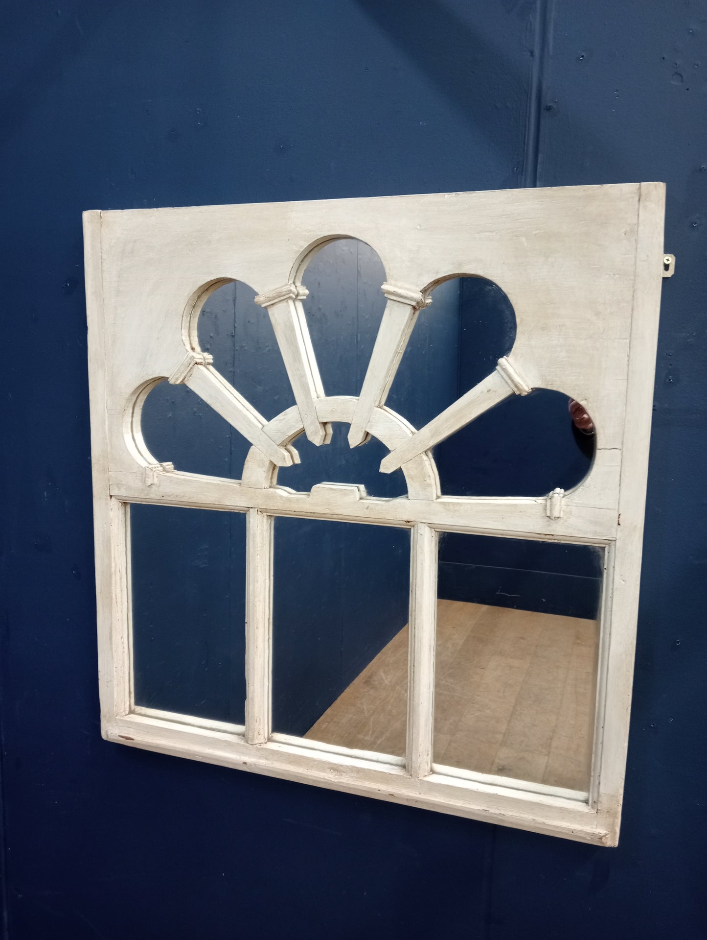 20th C mirror constructed from a fanlight- Lunette window