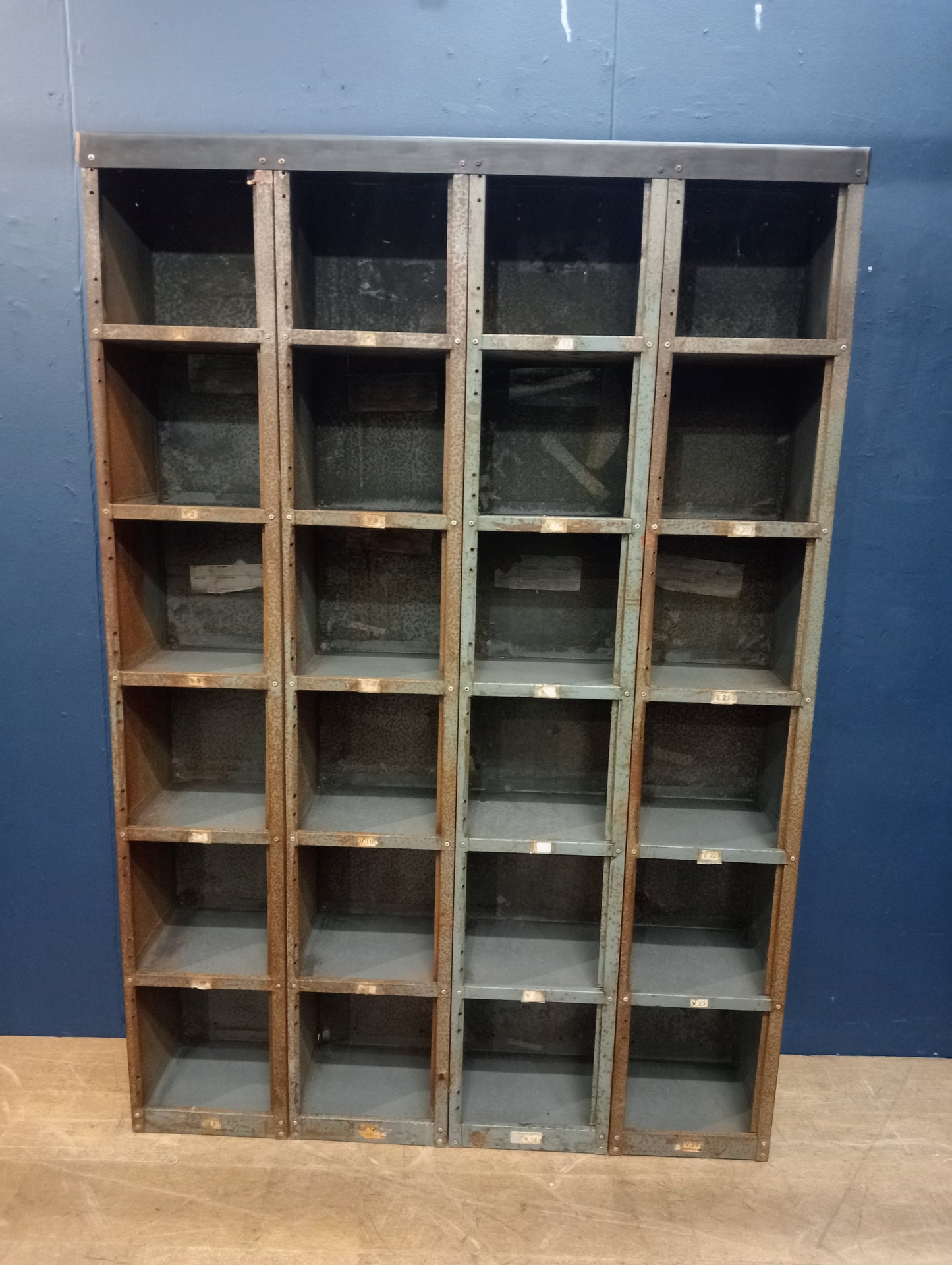 24 metal pigeon hole cabinet