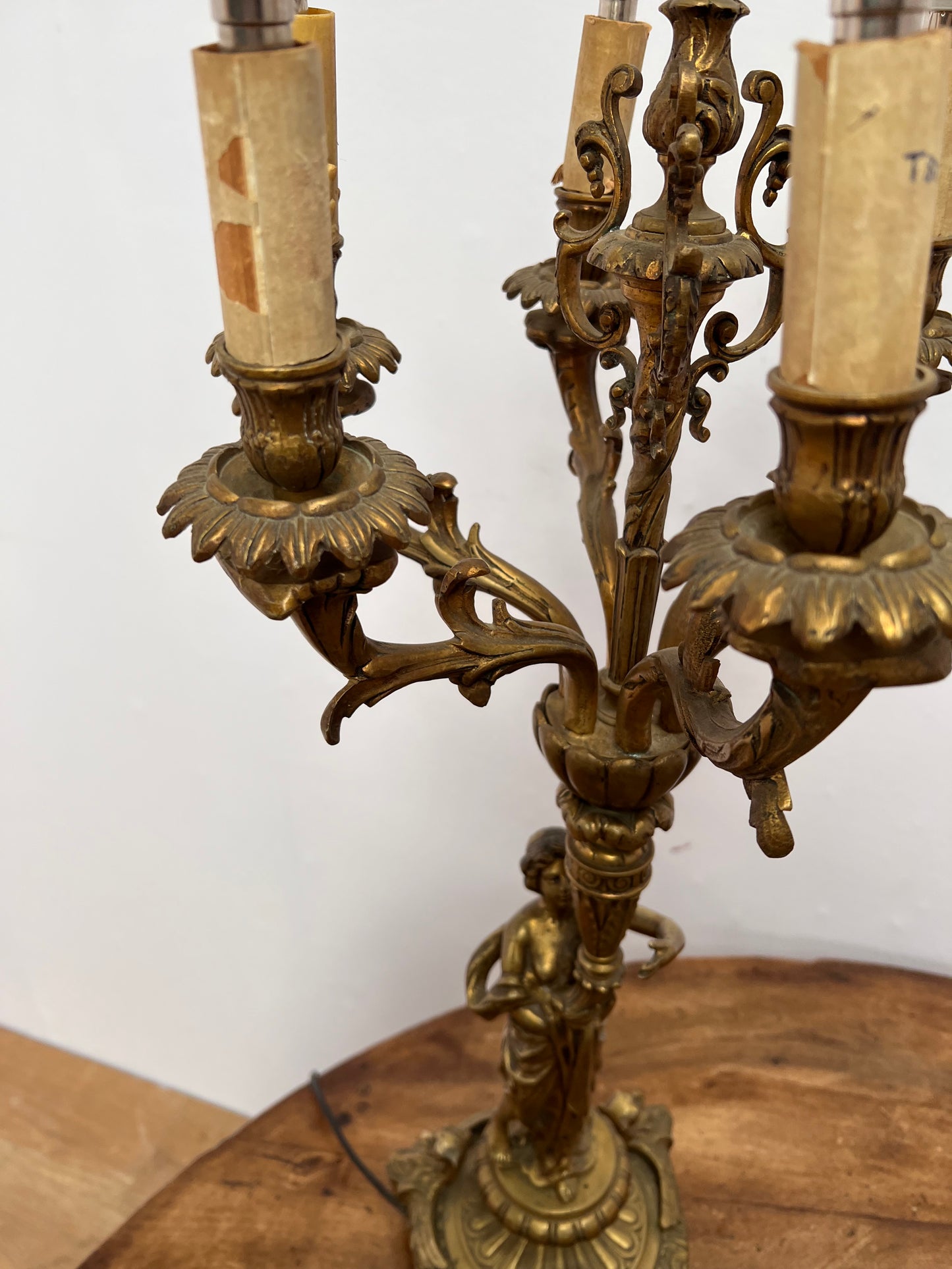 6 Branch brass table lamp