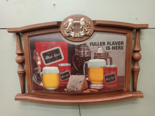 70s Black label advertising light up sign - in working order