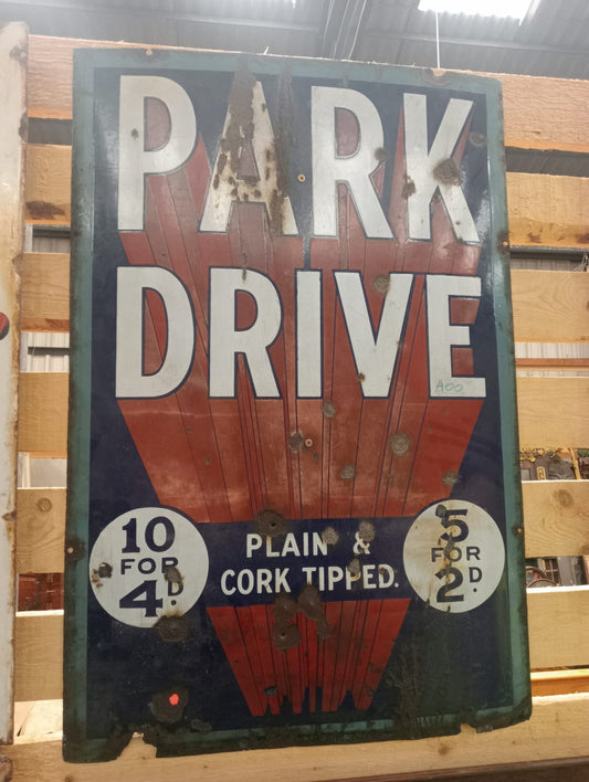Park Drive advertising enamel sign