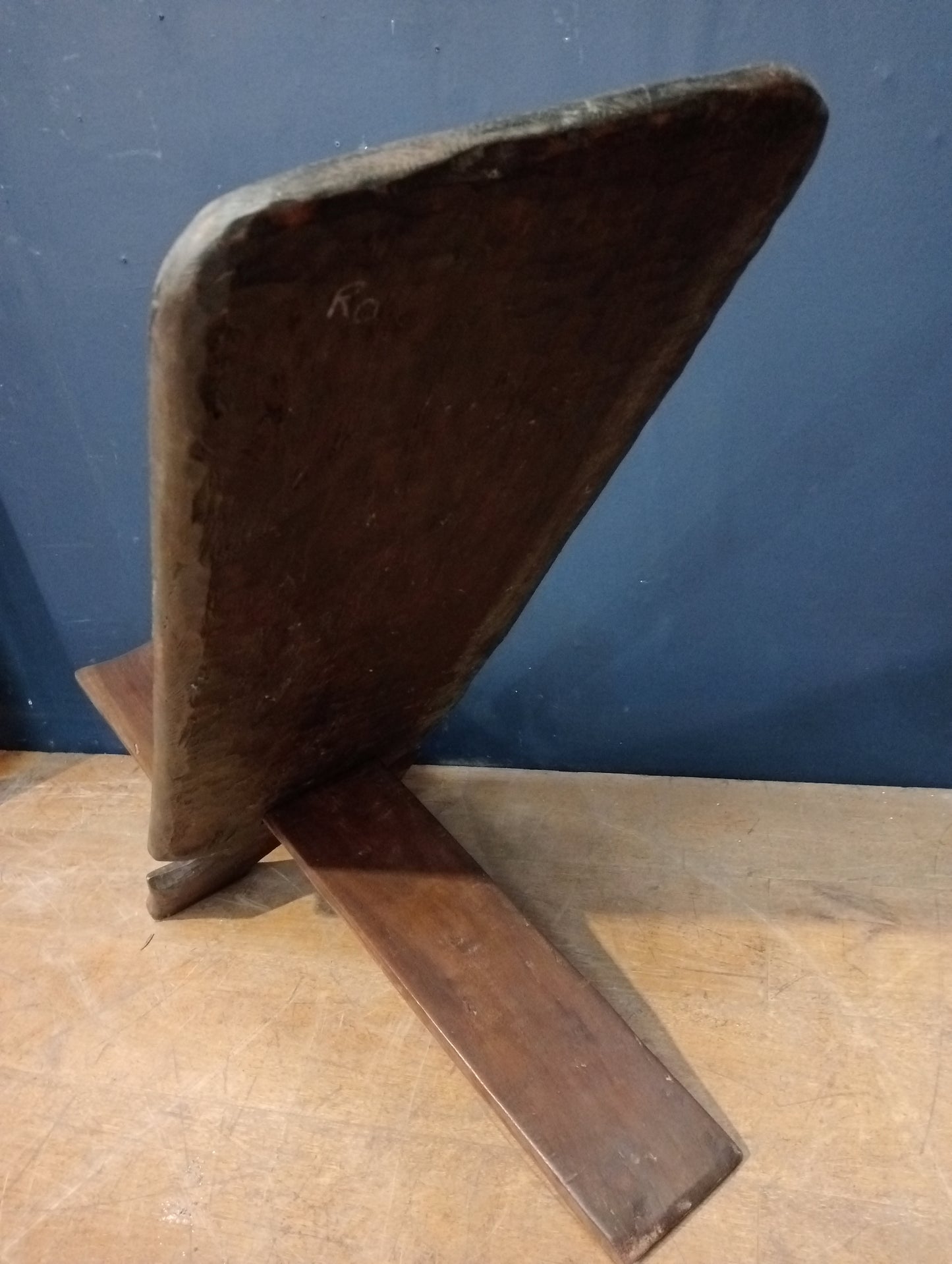 An African handmade wooden palaver chair