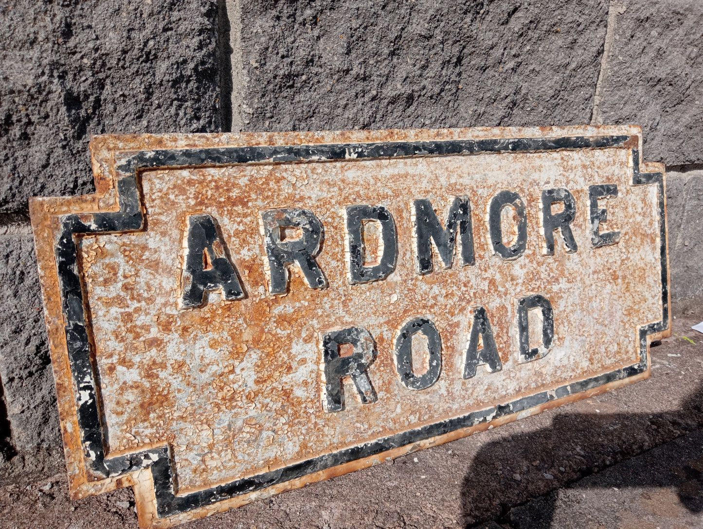 Ardmore road Irish cast iron street sign