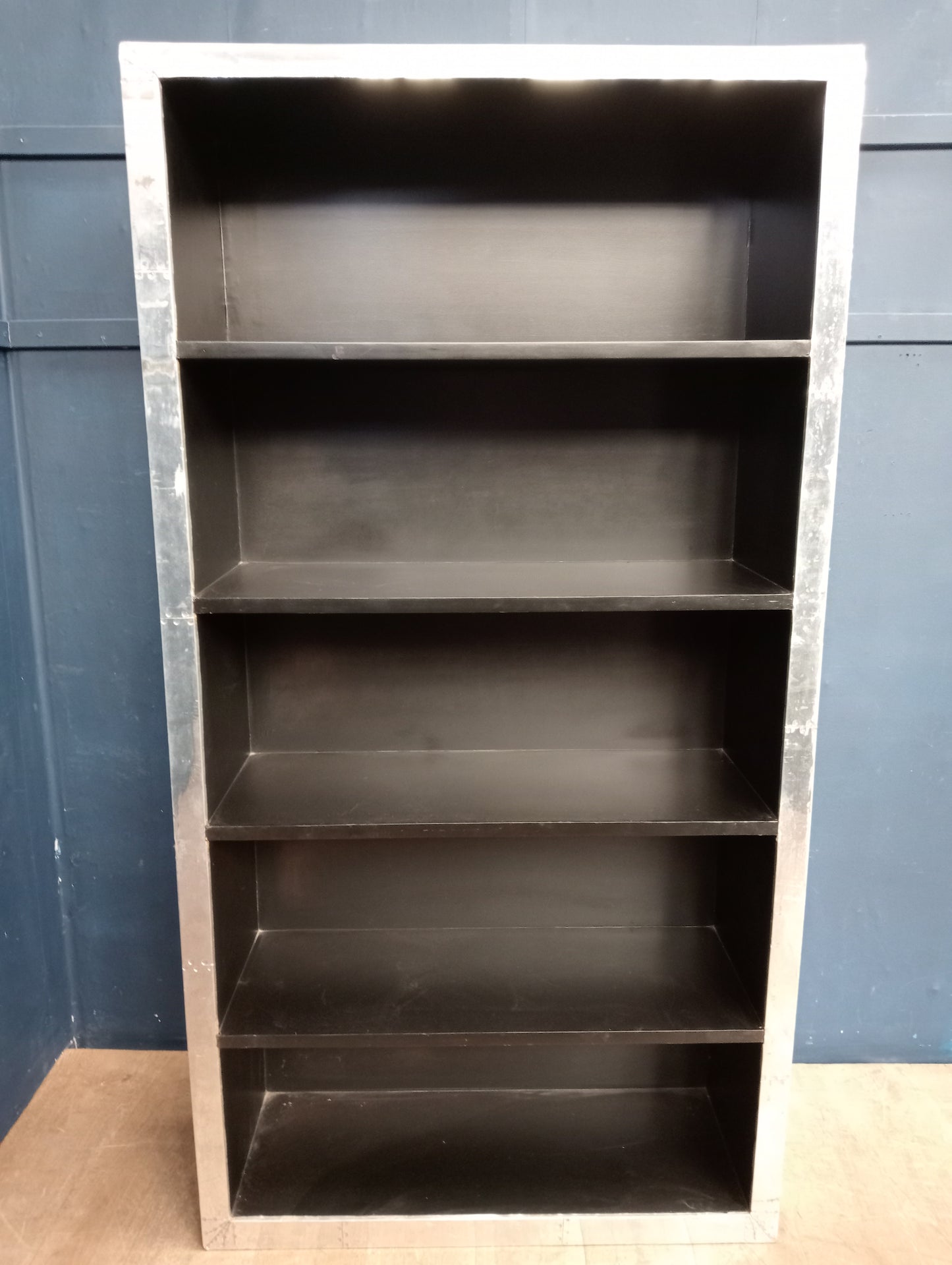 Aviation style open bookcase