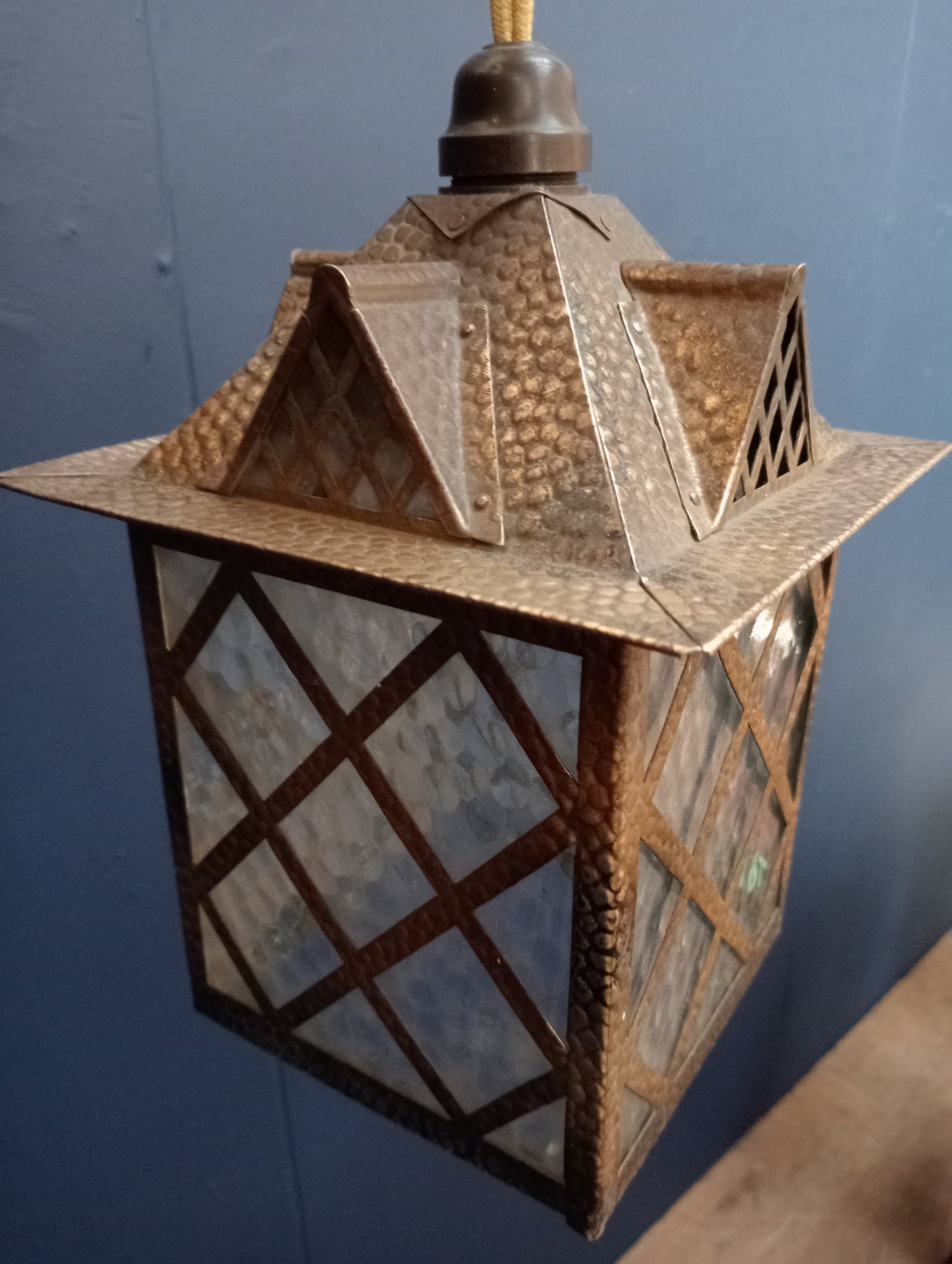 Brass glazed hall lantern