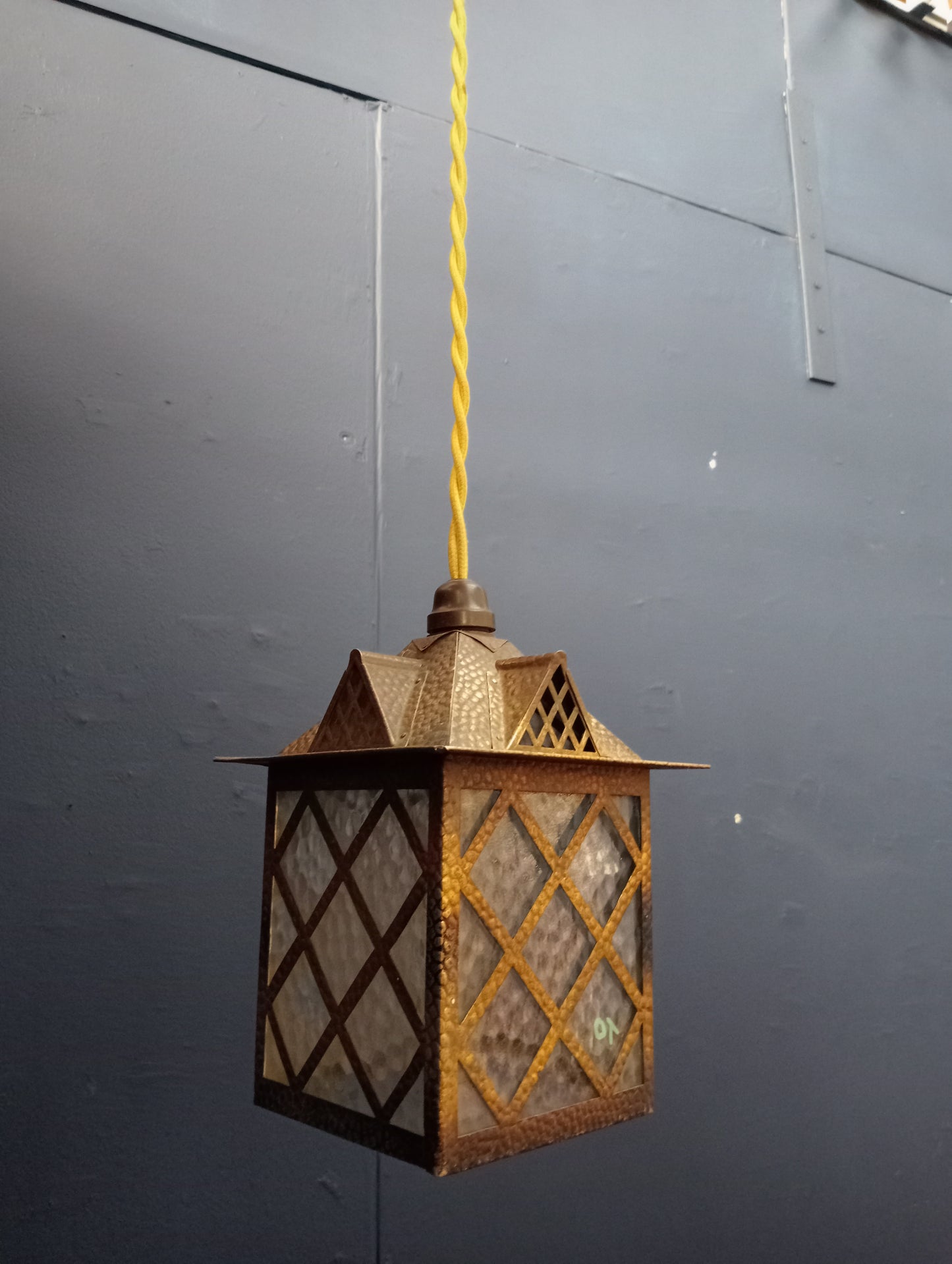 Brass glazed hall lantern