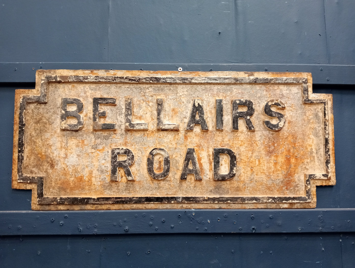 Bellairs road cast iron street sign